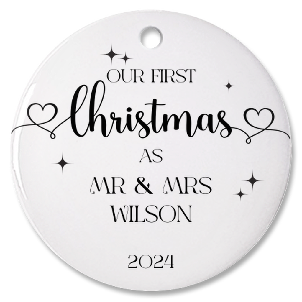 Personalized First Christmas as Mr & Mrs Ornament, Personalised Wedding Ornament, Mr & Mr, Mrs and Mrs Christmas Ornament, Couples Gift