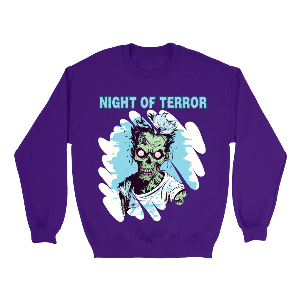 Explore our bewitching collection of Halloween sweatshirts, showcasing the mysterious allure of a zombie on the front.