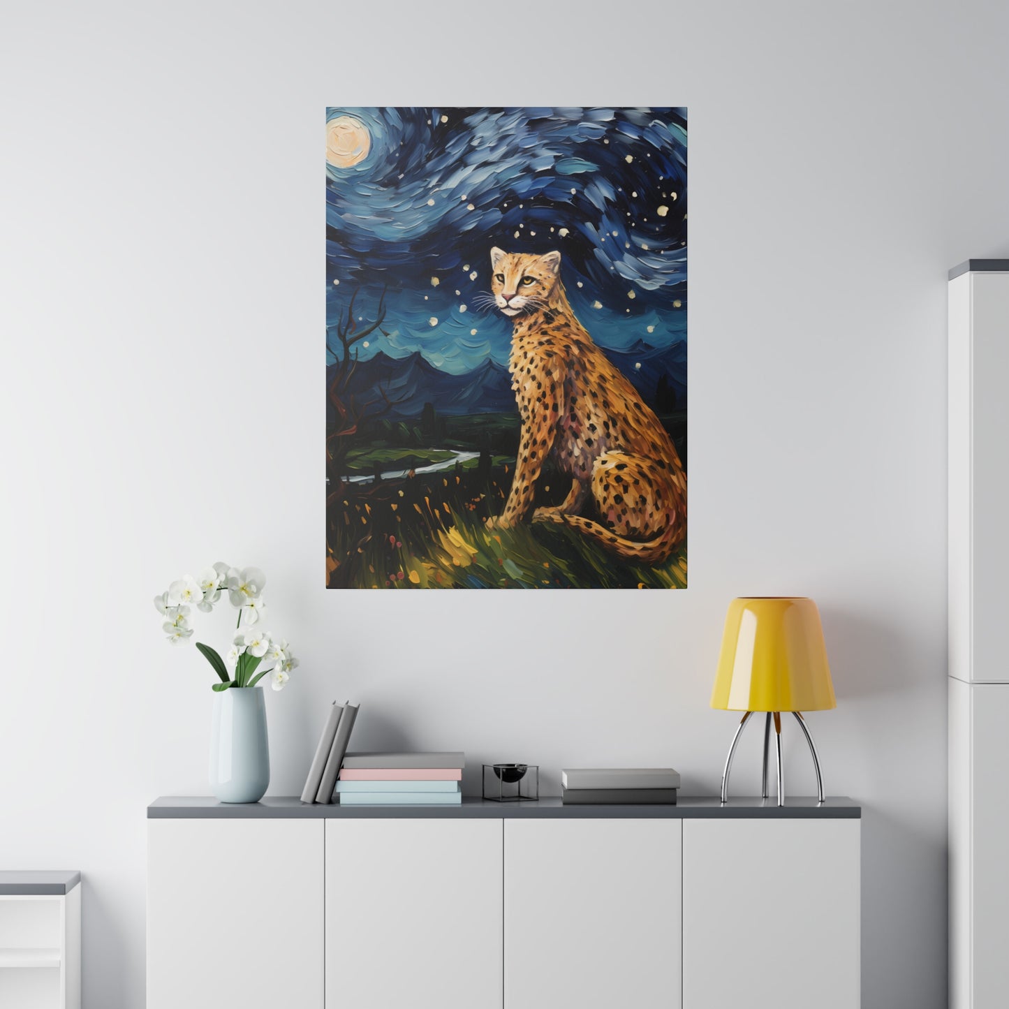 Starry Night Reimagined: Eco-Friendly Van Gogh-Style Canvas, Van Gogh Style Wall Art Starry Night Oil Painting on Stretched Canvas