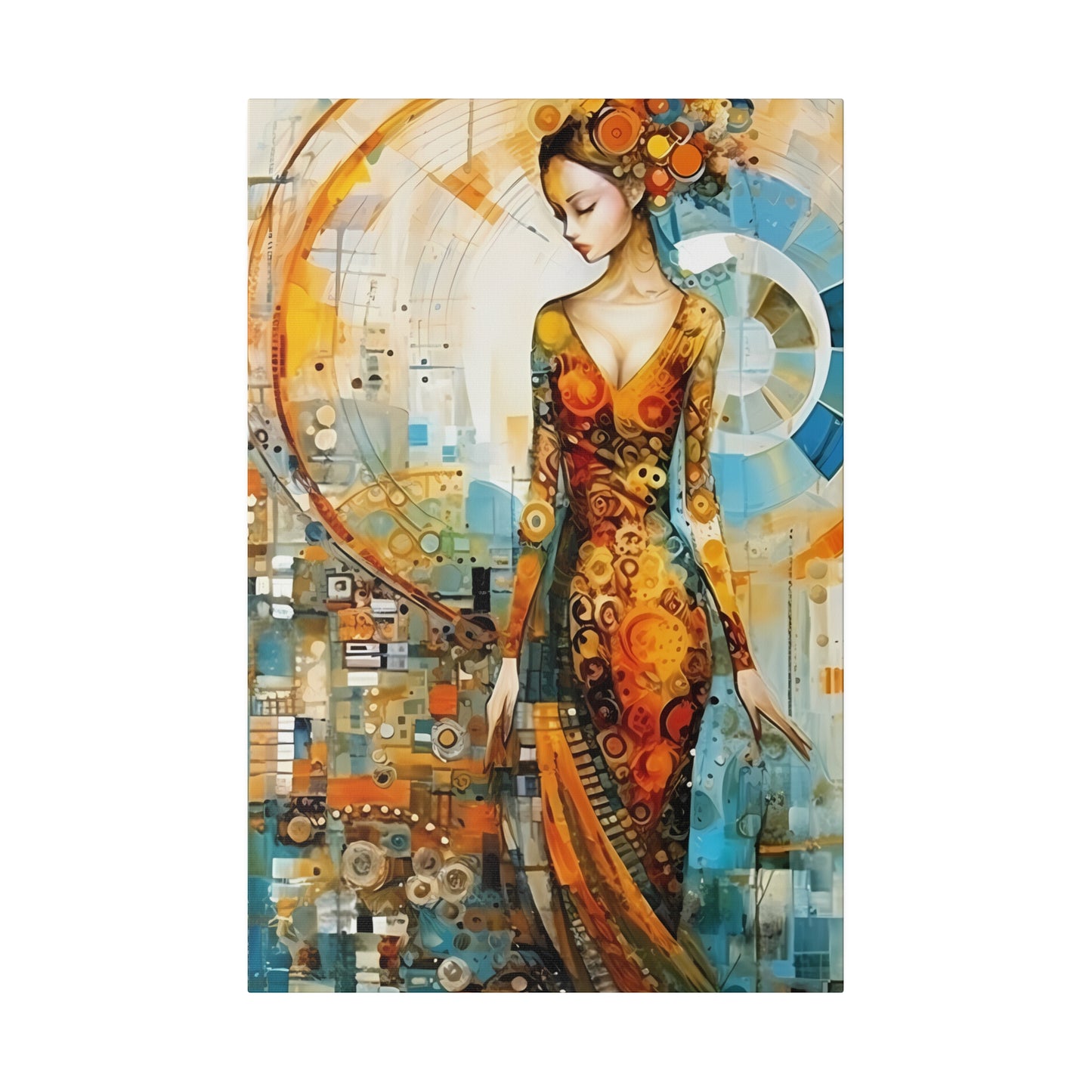 Nature's Elegance: Fibonacci Inspired Beauty - Canvas Art Celebrating Womanhood, Stretch Canvas Modern Wall Art