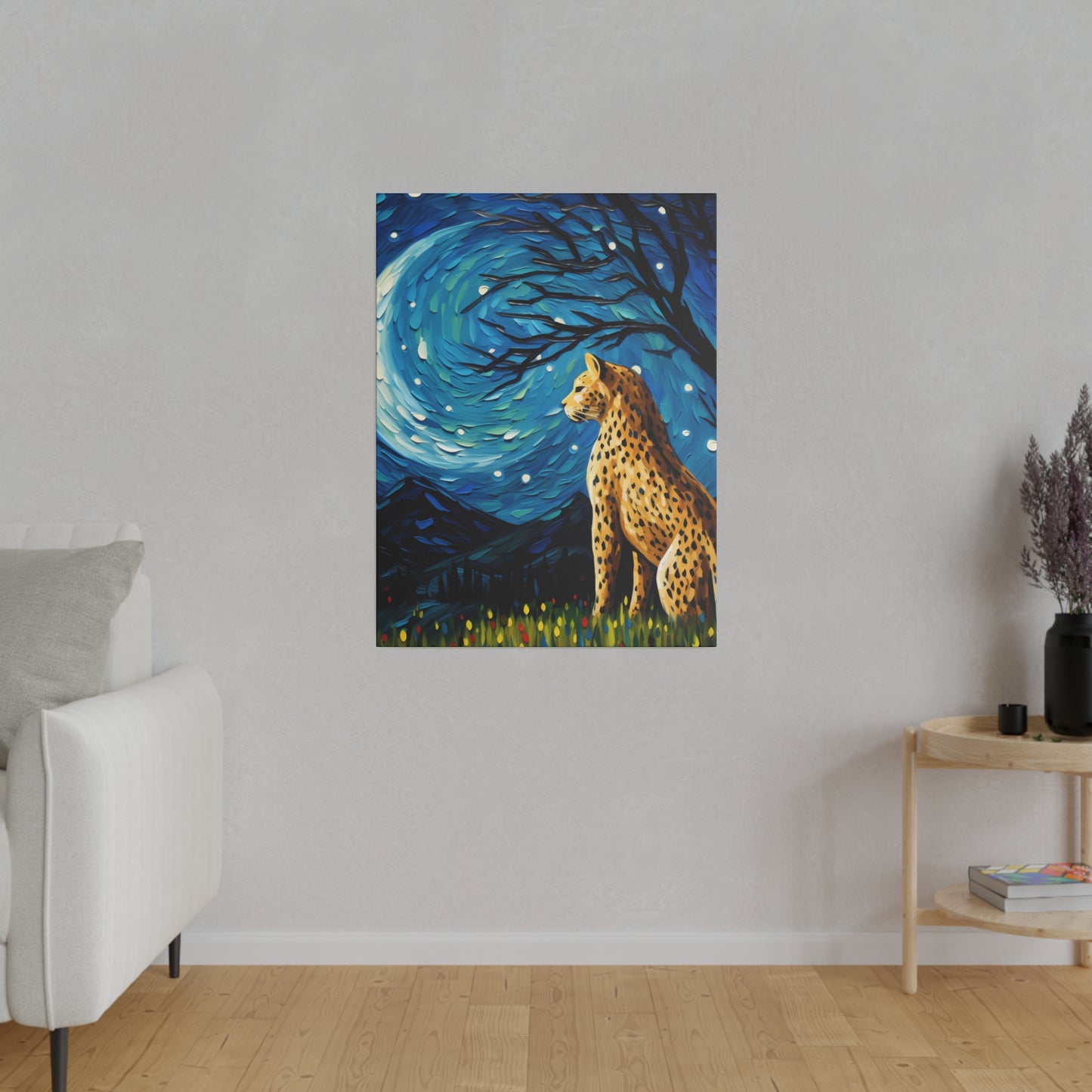 Starry Night Reimagined: Eco-Friendly Van Gogh-Style Canvas, Van Gogh Style Wall Art Starry Night Oil Painting on Stretched Canvas