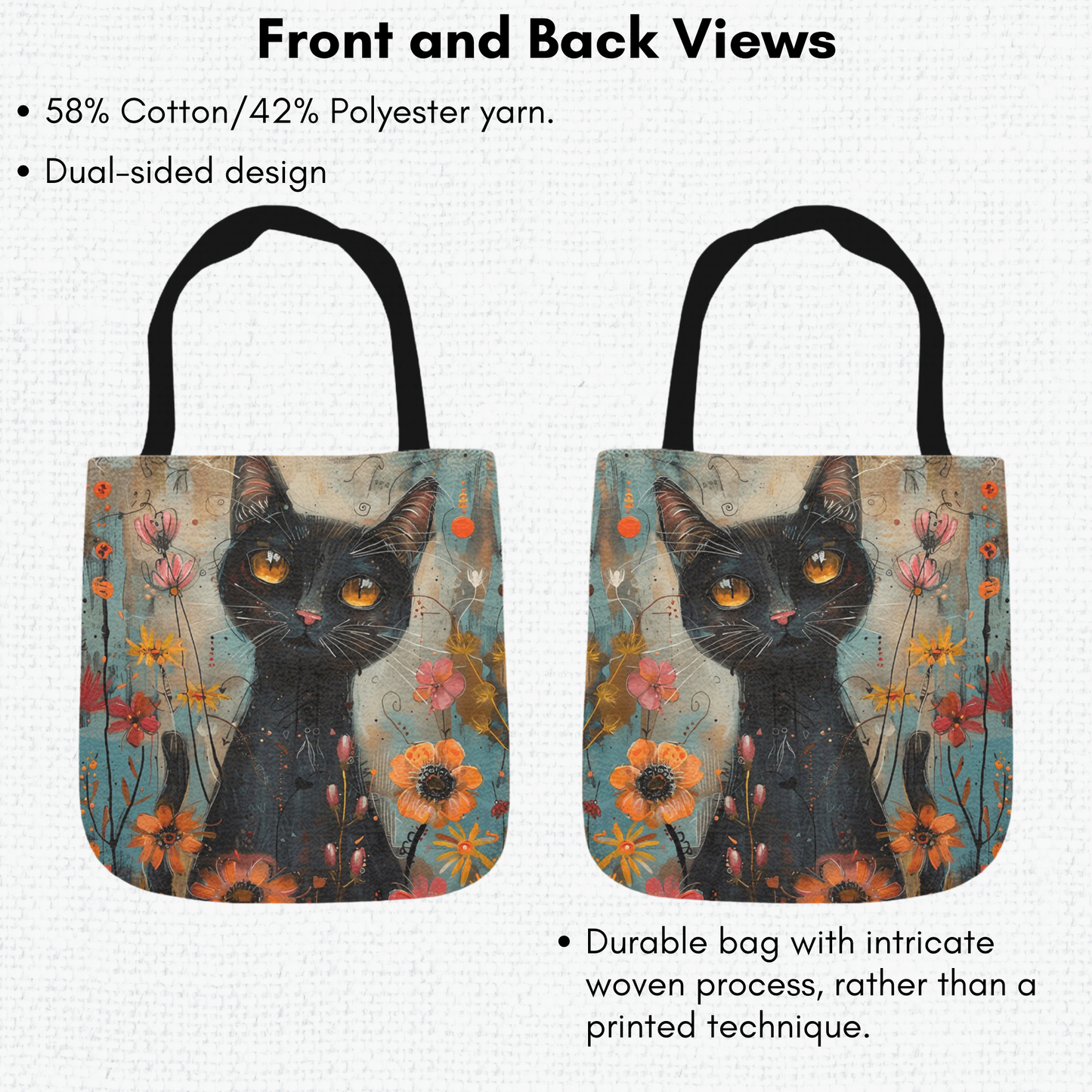 Tapestry Tote Cute Cat Bag Black Cat Hobo Bag Tapestry Shoulder Bag Jacquard Woven Tote Bag Tapestry Tote Kids Grocery Bags Art Cat Mom