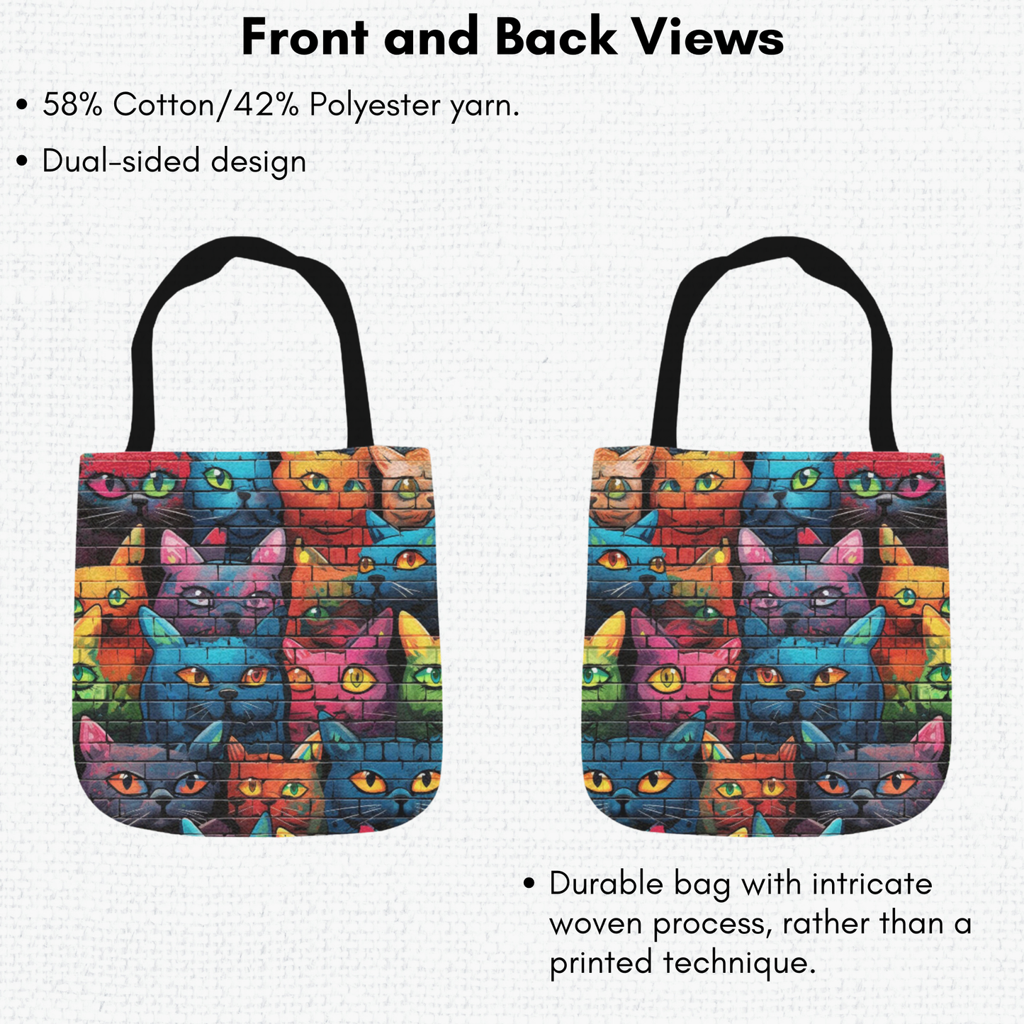 Tapestry Tote Cute Cat Bag Graffiti Cat Hobo Bag Tapestry Shoulder Bag Jacquard Woven Tote Bag Tapestry Tote Kids Grocery Bags Art Cat Mom