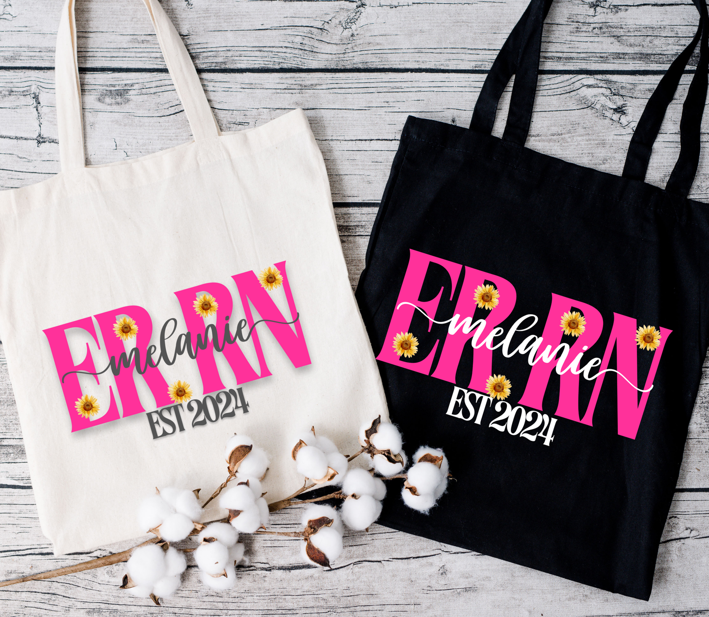 Customizable Cotton Canvas Nurse Tote Bag Personalized with Name, Specialty and Graduation Year, Cute Canvas Tote Bag Gift for Nurse Eco-friendly Bag