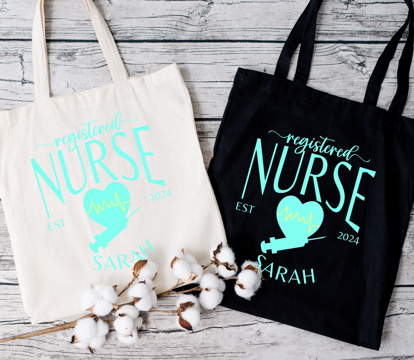 Personalized Cotton Canvas Nurse Tote Bags – Customizable with your Specialty, Nurse's Name and Year of Graduation!  Cute Canvas Tote Bag Gift for Nurse Ecofriendly Bag