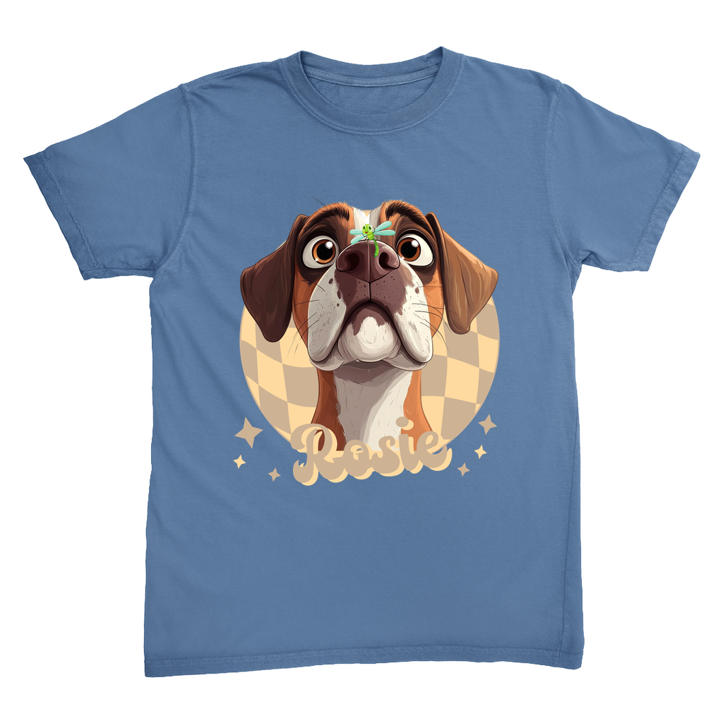 Comfort Colors 1717 Heavyweight Unisex T-Shirt - Whimsical Animal & Insect Portrait With FRONT IMAGE PLACEMENT, Dog Tee, Cat T-shirt.