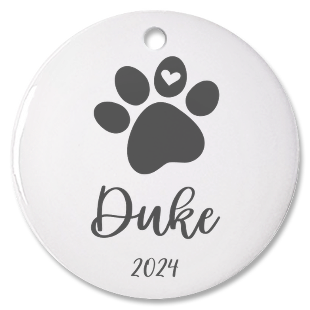 Personalized Pet Memorial Ornament, Sympathy Gift For Loss Of Dog or Cat, Remembrance Gift Pet Loss, Pawprint Pet Keepsake Bauble