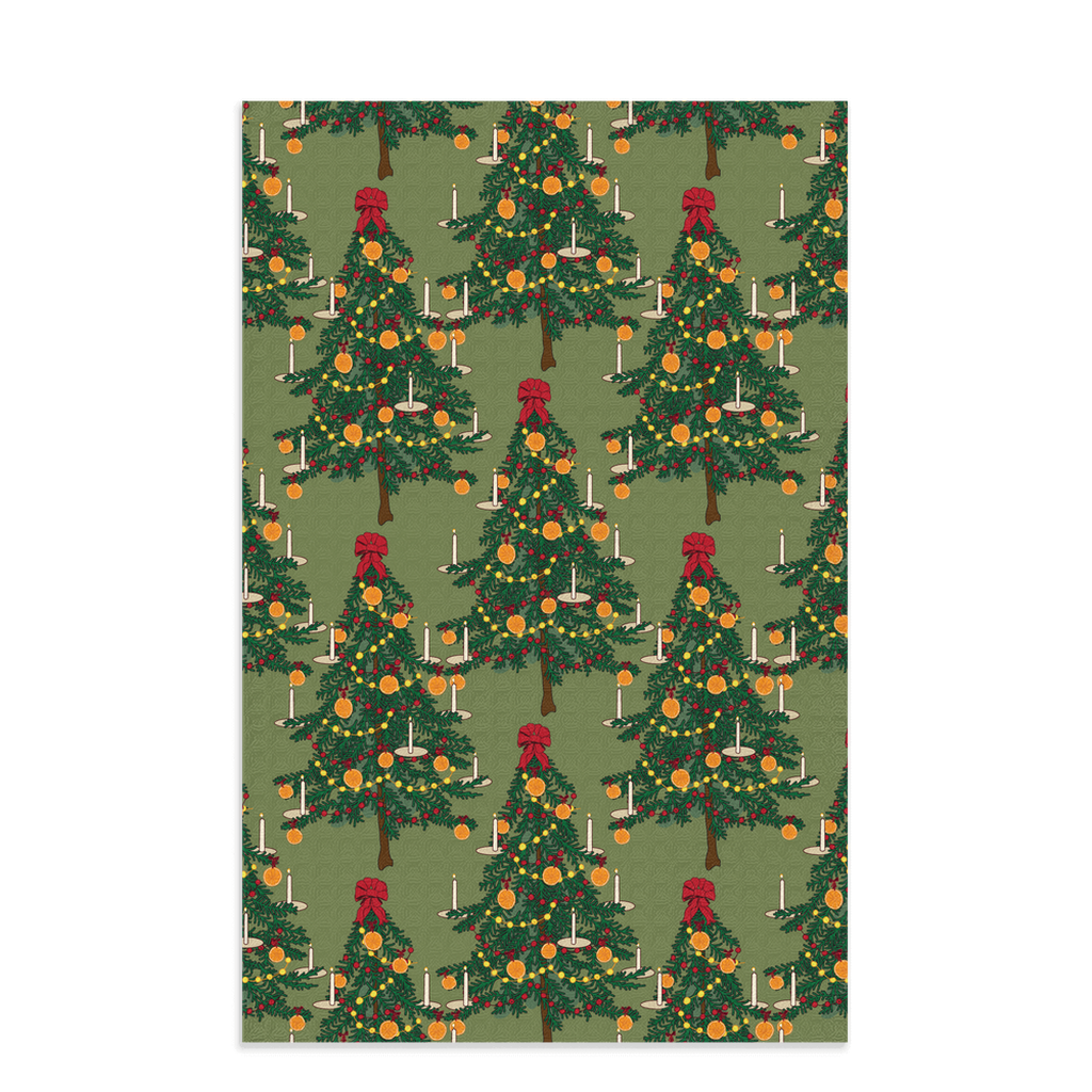 Christmas-Themed Christmas Trees Waffle Kitchen Tea Towel, Waffle Towel, Cute Stocking Filler