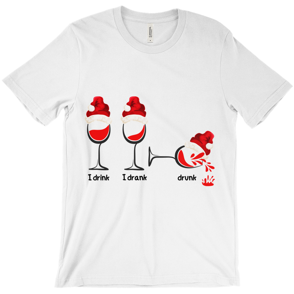 Sip, Savour, Celebrate: Unveil the Festive Spirit with Our “I Drink, I Drank, Drunk” Christmas Crew-neck T-shirt - a Touch of Holiday Cheer!