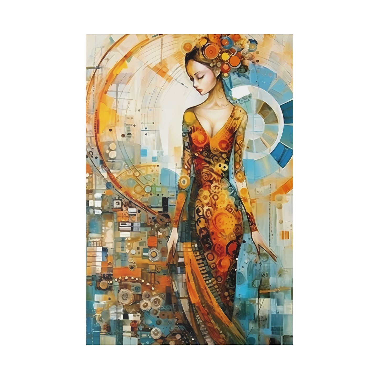 Nature's Elegance: Fibonacci Inspired Beauty - Canvas Art Celebrating Womanhood, Stretch Canvas Modern Wall Art