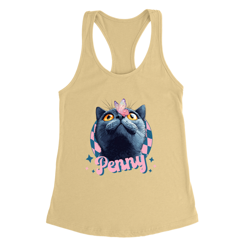 Next Level 1533 Women’s Racerback Tank Top – Whimsical Animal & Insect Portrait.