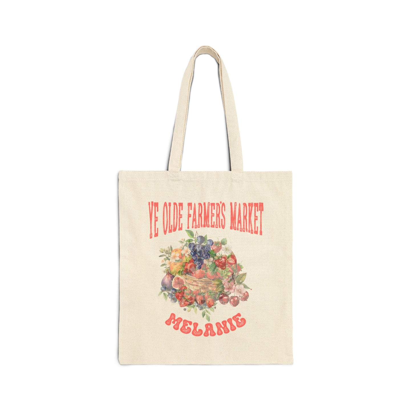 Personalized Cotton Canvas Ye Olde Farmer's Market Tote Bags - Durable, Stylish and Customizable!  Gift for friend, family or co-worker.