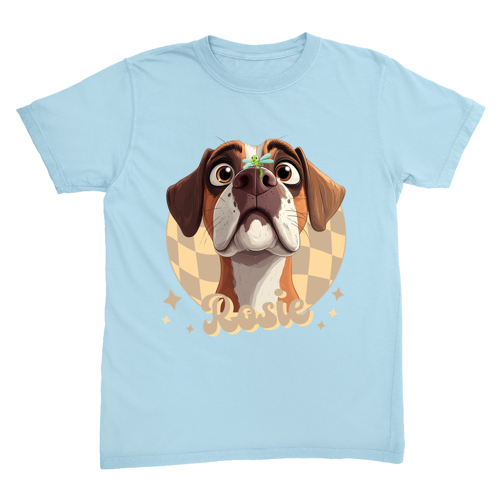 Comfort Colors 1717 Heavyweight Unisex T-Shirt - Whimsical Animal & Insect Portrait With FRONT IMAGE PLACEMENT, Dog Tee, Cat T-shirt.