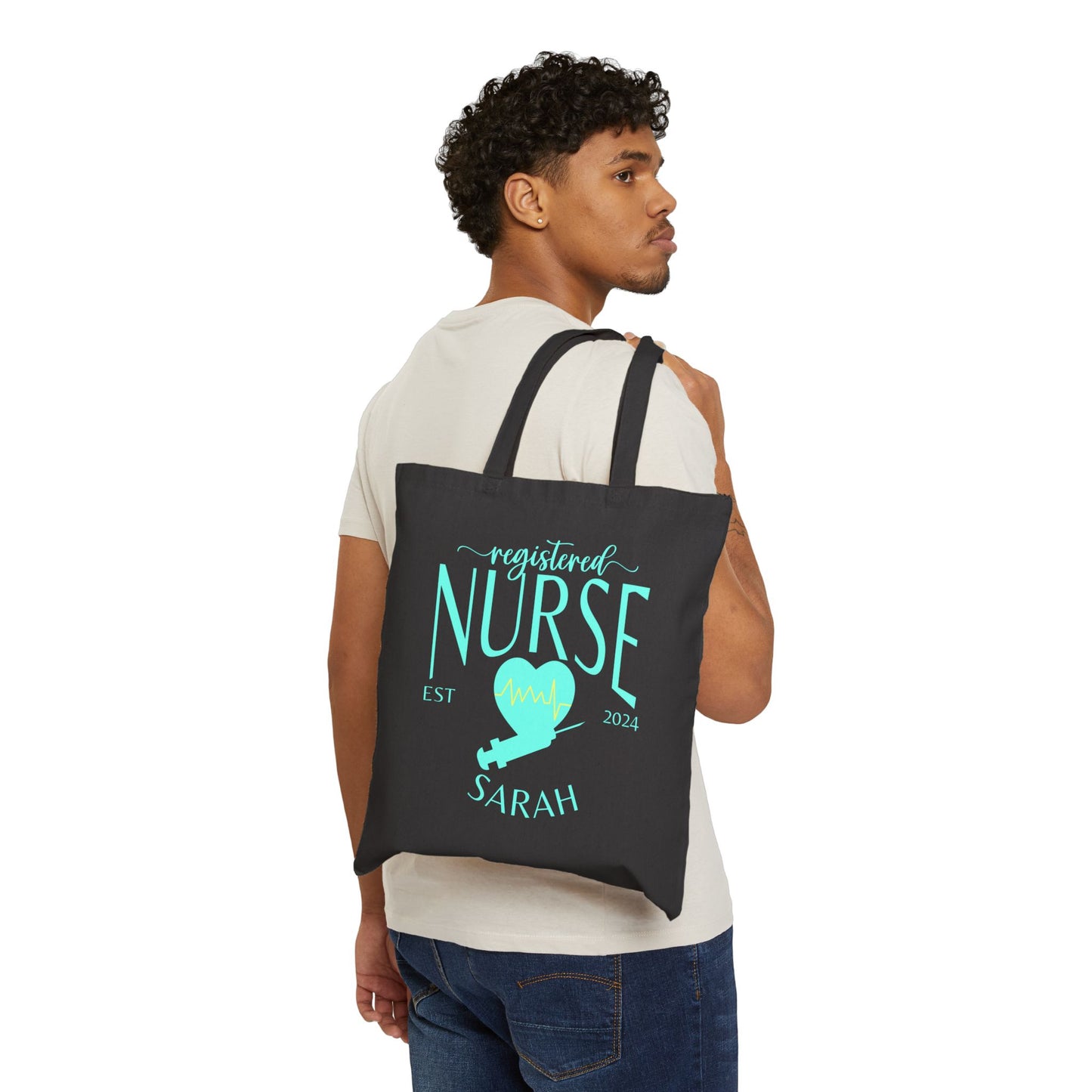 Personalized Cotton Canvas Nurse Tote Bags – Customizable with your Specialty, Nurse's Name and Year of Graduation!  Cute Canvas Tote Bag Gift for Nurse Ecofriendly Bag