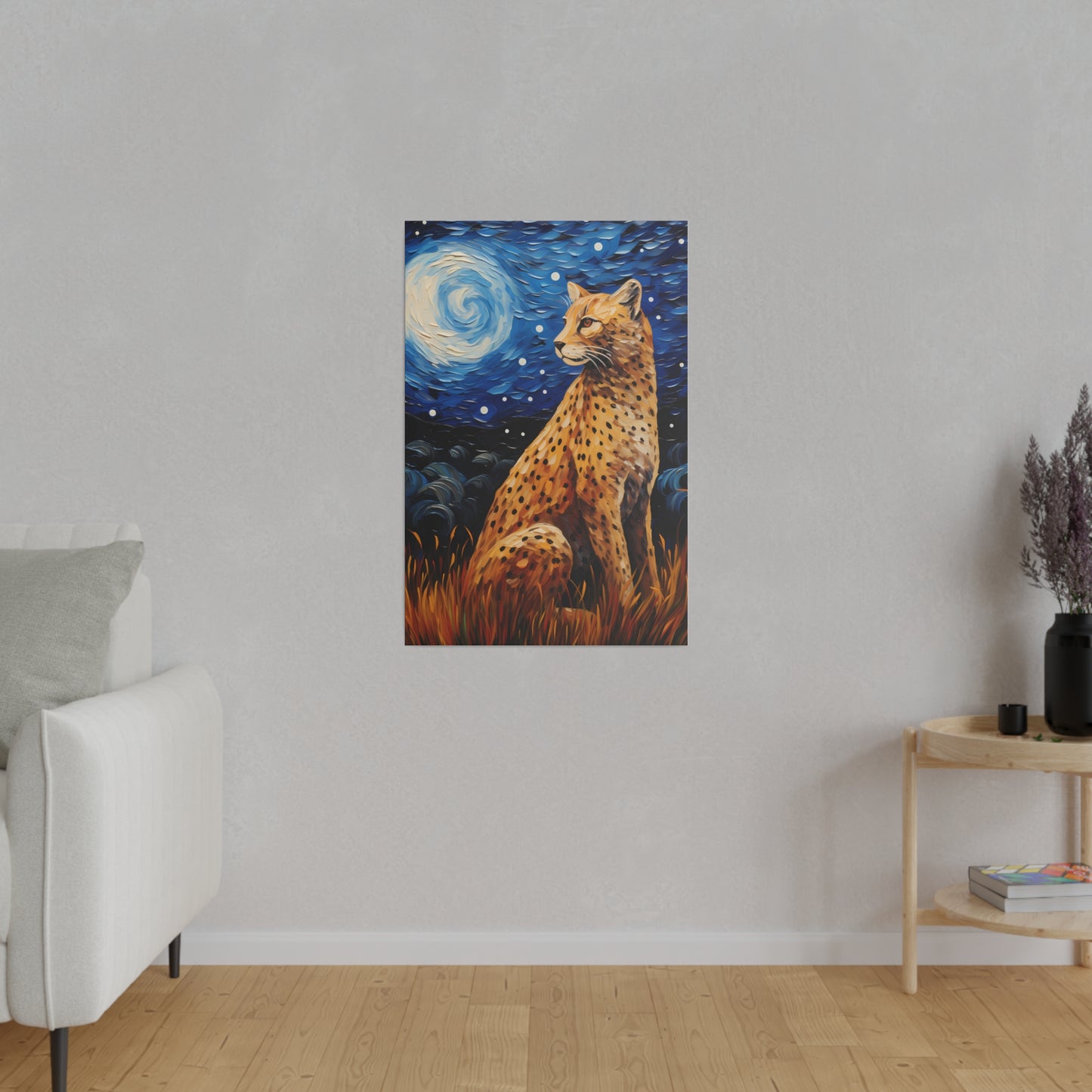 Starry Night Reimagined: Eco-Friendly Van Gogh-Style Canvas, Van Gogh Style Wall Art Starry Night Oil Painting on Stretched Canvas