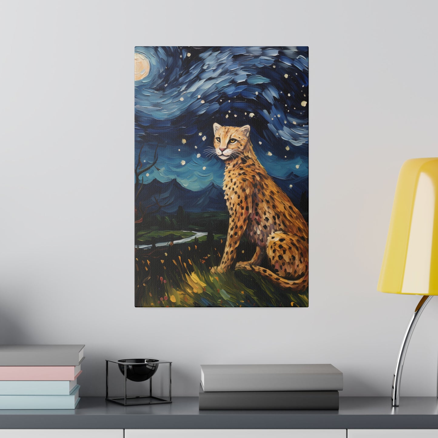 Starry Night Reimagined: Eco-Friendly Van Gogh-Style Canvas, Van Gogh Style Wall Art Starry Night Oil Painting on Stretched Canvas