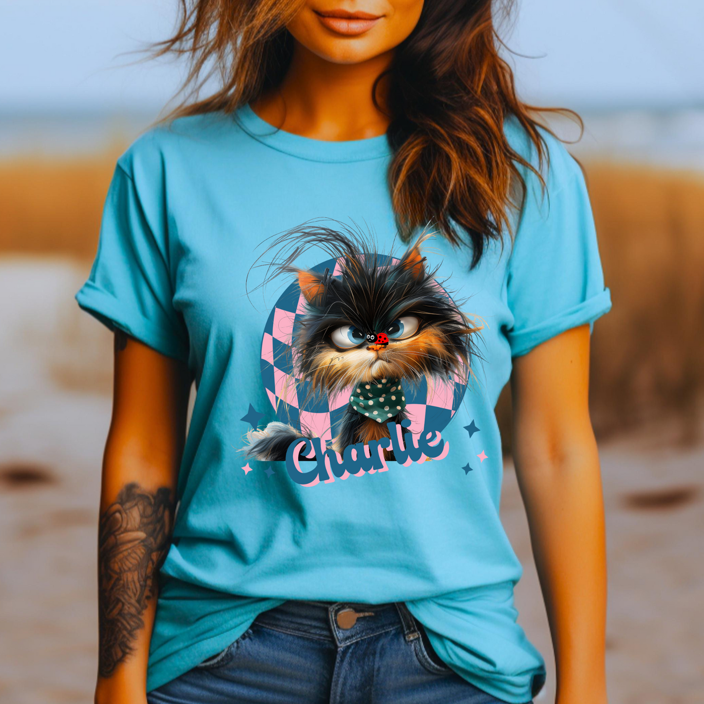 Bella+Canvas 3001 Unisex Jersey Crew Neck Tee – Whimsical Animal & Insect Portrait With FRONT IMAGE PLACEMENT (Options for Back Image Placement Are listed separately due to SKU Limitations).