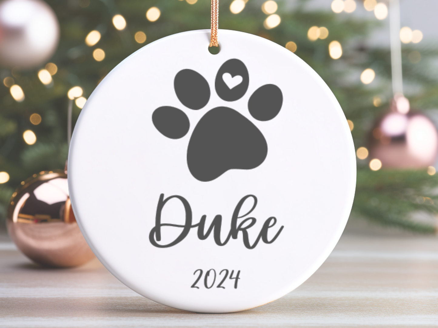 Personalized Pet Memorial Ornament, Sympathy Gift For Loss Of Dog or Cat, Remembrance Gift Pet Loss, Pawprint Pet Keepsake Bauble