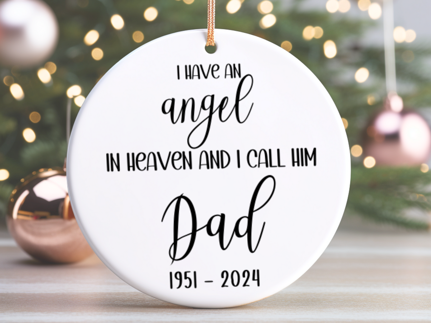 Personalized Memorial Bauble Christmas Memory, Dad Remembrance Christmas Decoration