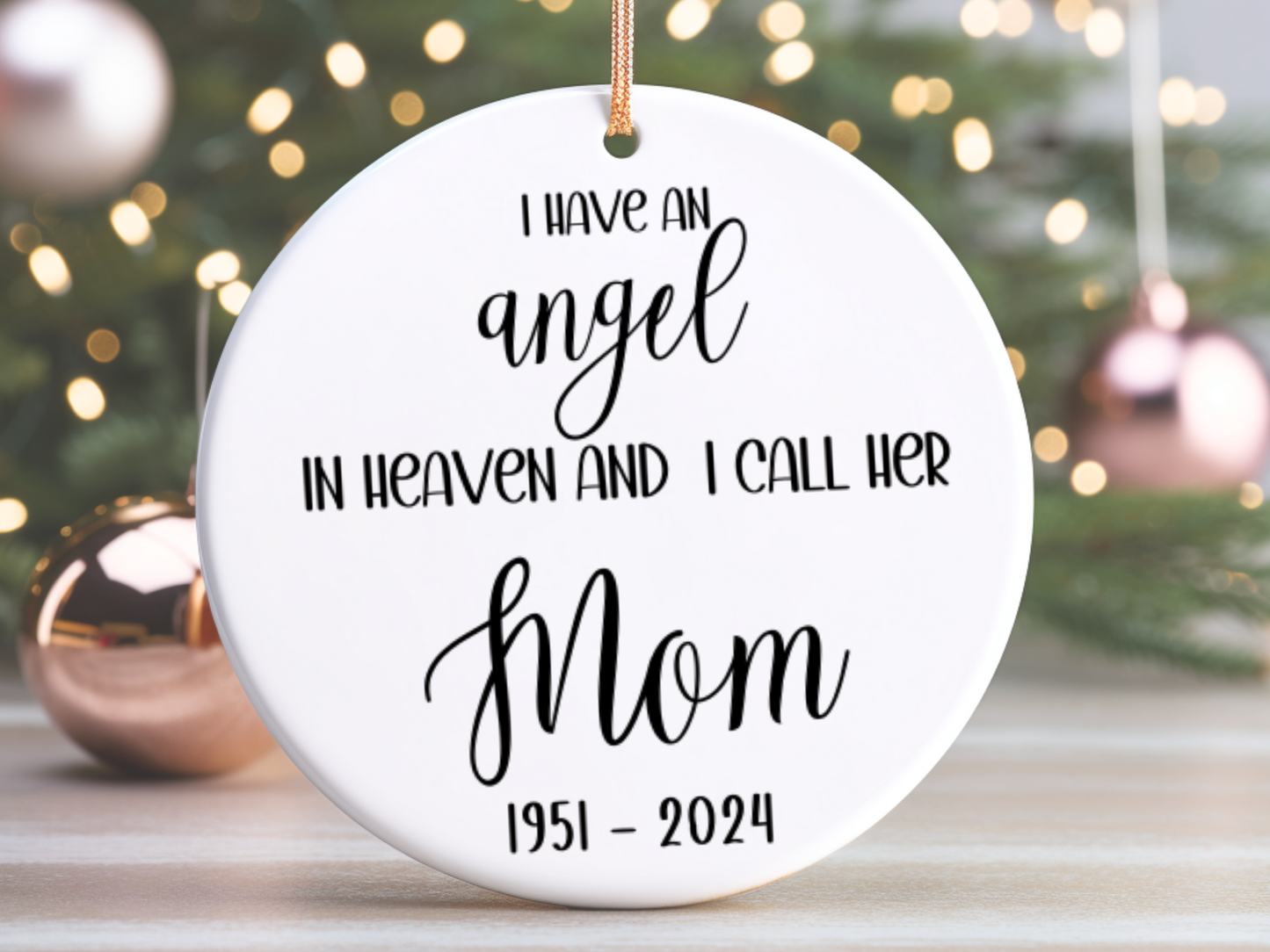 Personalized Memorial Bauble Christmas Memory, Mom Remembrance Christmas Decoration