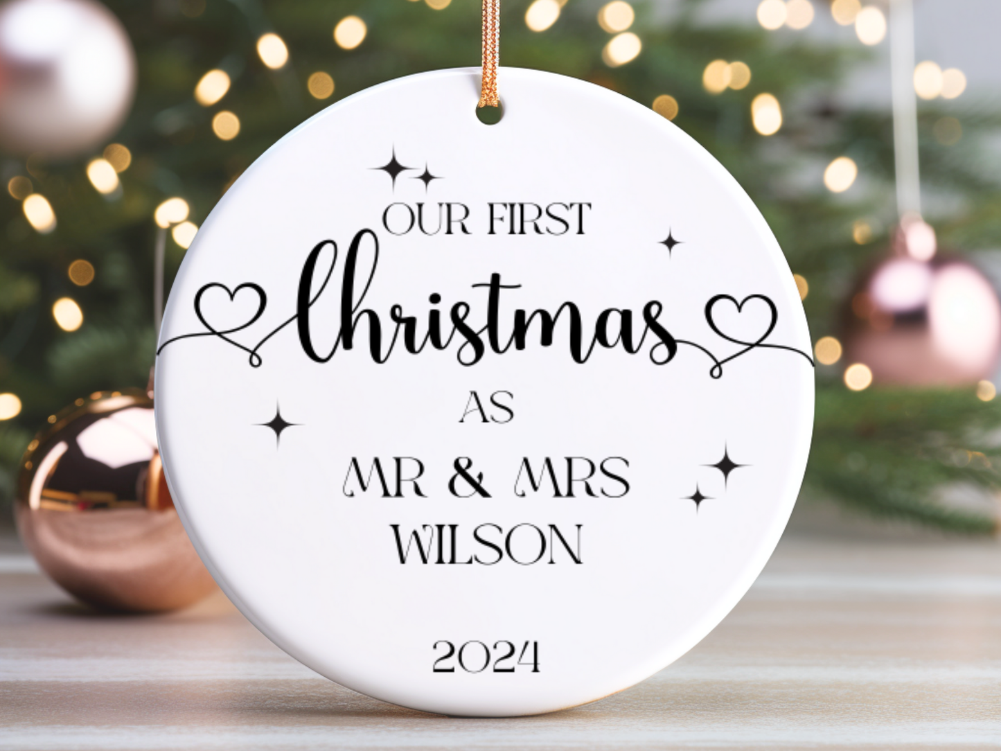 Personalized First Christmas as Mr & Mrs Ornament, Personalised Wedding Ornament, Mr & Mr, Mrs and Mrs Christmas Ornament, Couples Gift