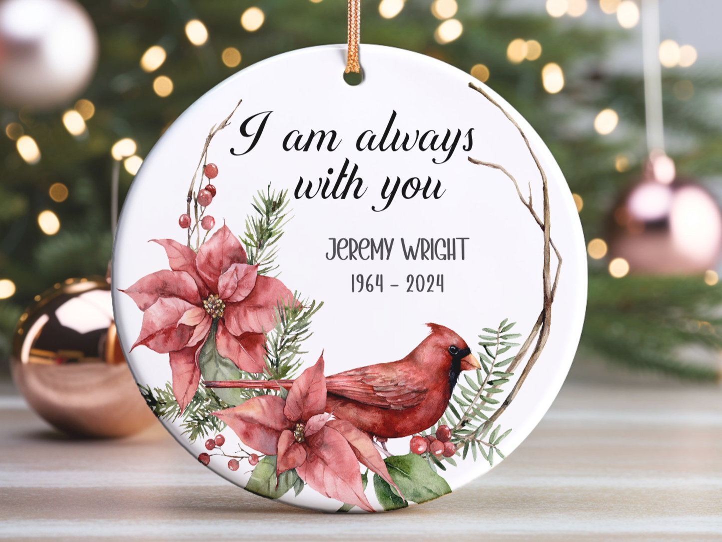 Personalized Memorial Bauble Christmas Memory, Porcelain Ornament Remembrance Christmas Decoration