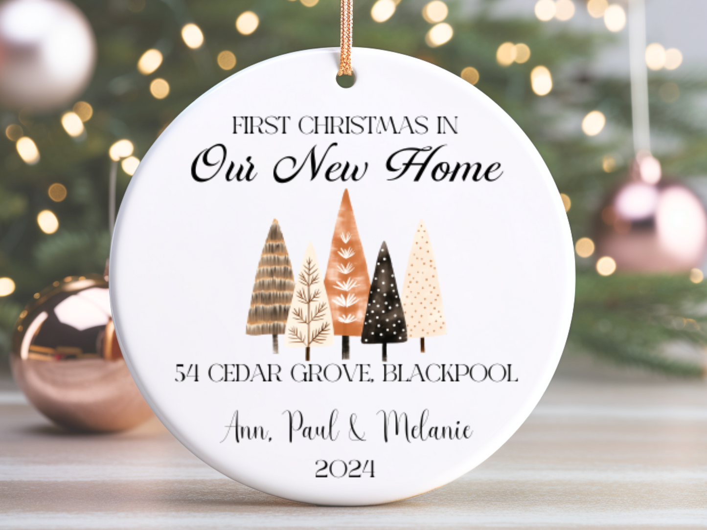 Personalized “First Christmas In Our New Home” Christmas Porcelain Ornament, Customized New House Ornament, Our First Home Keepsake