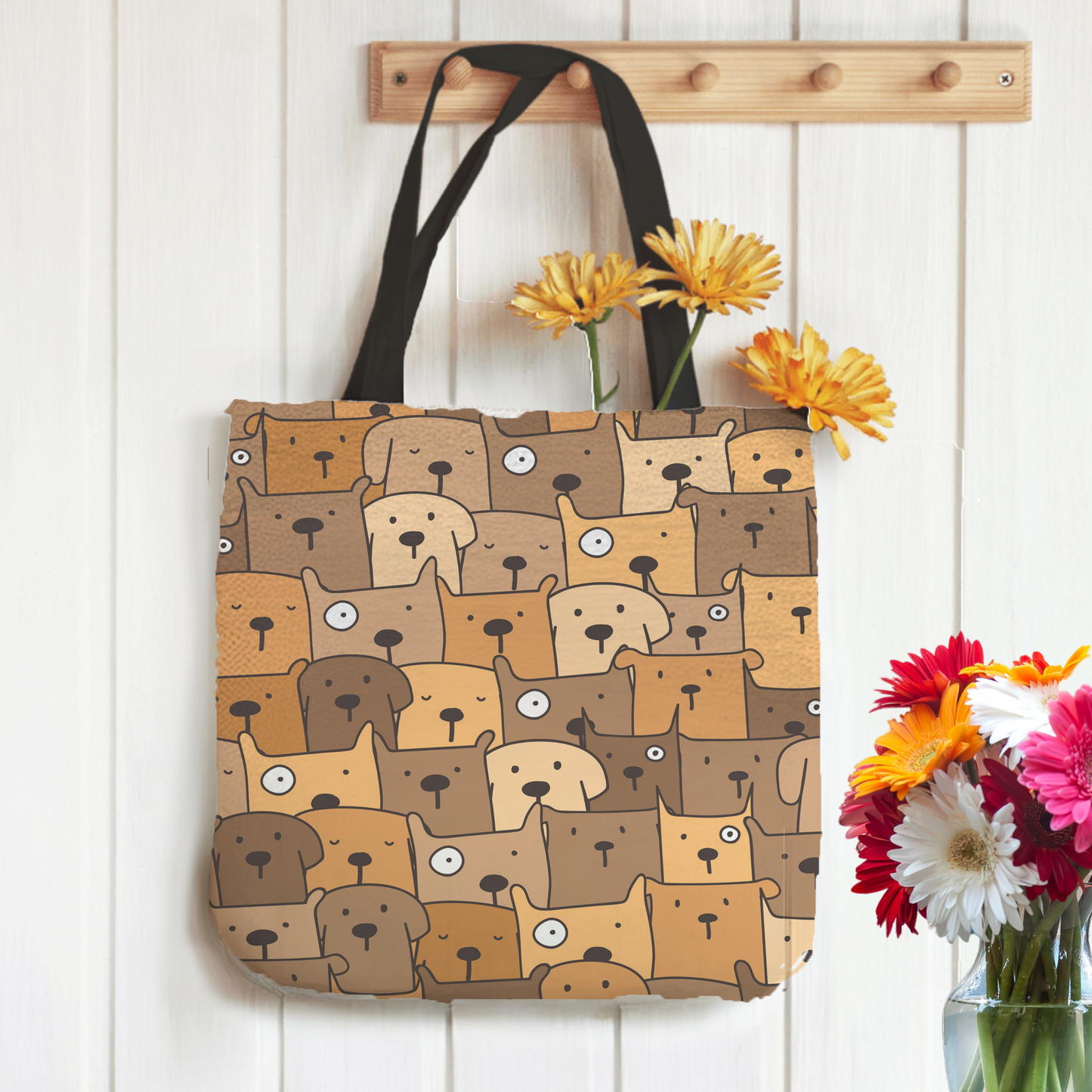 Tapestry Tote Cute Dog Bag, Tan Hobo Bag, Tapestry Shoulder Bag, Jacquard Woven Tote Bag, Tapestry Tote Kids, Grocery Bags Art, Dog Mom Totes, All Over Print Bags, Dog Lover Tote Bag