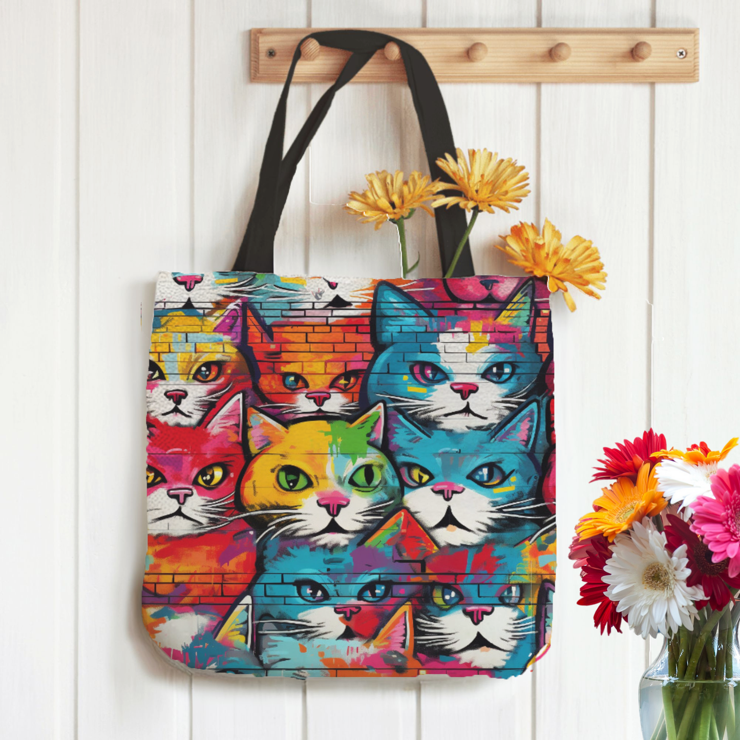 Tapestry Tote Cute Cat Bag Graffiti Hobo Bag Tapestry Shoulder Bag Jacquard Woven Tote Bag Tapestry Tote Kids Grocery Bags Art Cat Mom Bag