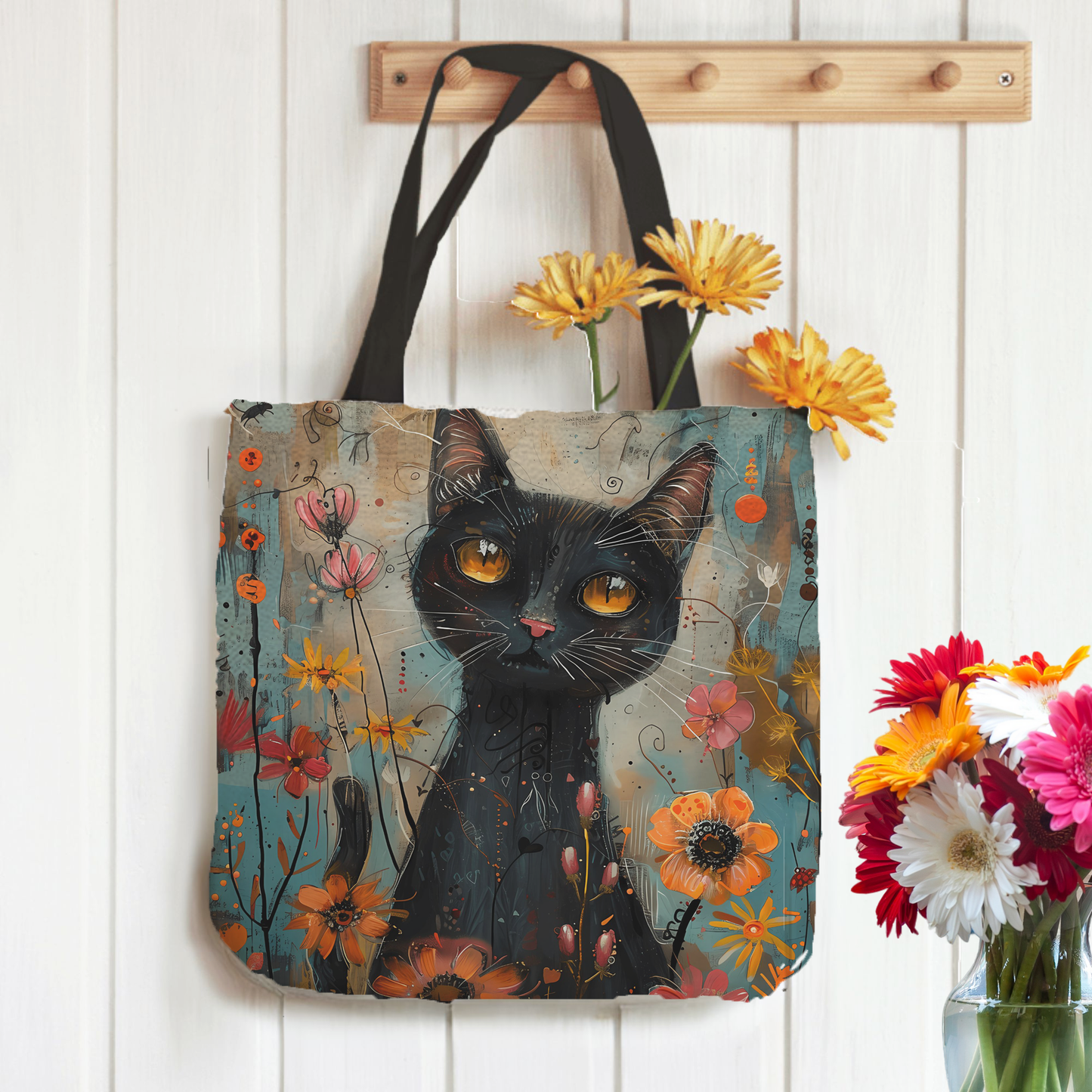 Tapestry Tote Cute Cat Bag Black Cat Hobo Bag Tapestry Shoulder Bag Jacquard Woven Tote Bag Tapestry Tote Kids Grocery Bags Art Cat Mom