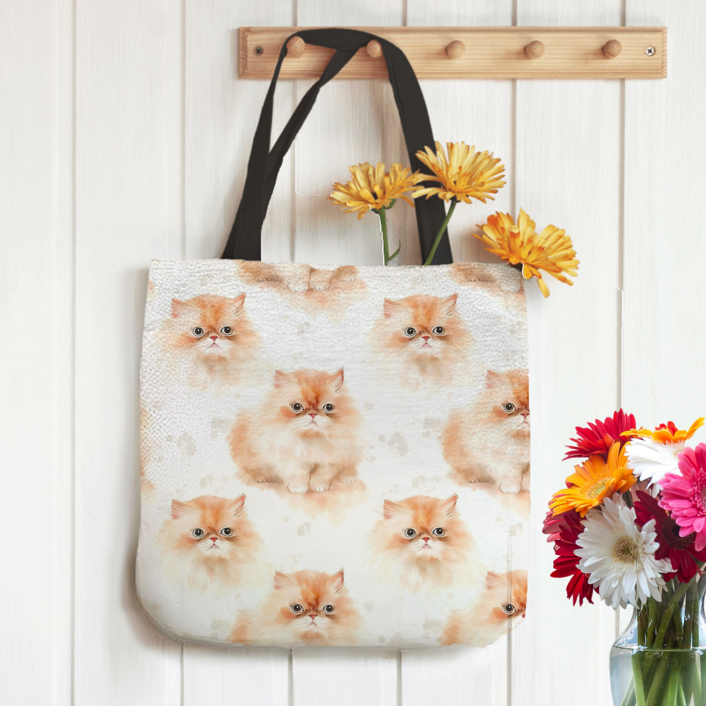 Tapestry Tote Cute Cat Bag Ginger Persian Cat Hobo Bag Tapestry Shoulder Bag Jacquard Woven Tote Bag Tapestry Tote Kids Grocery Bags Art