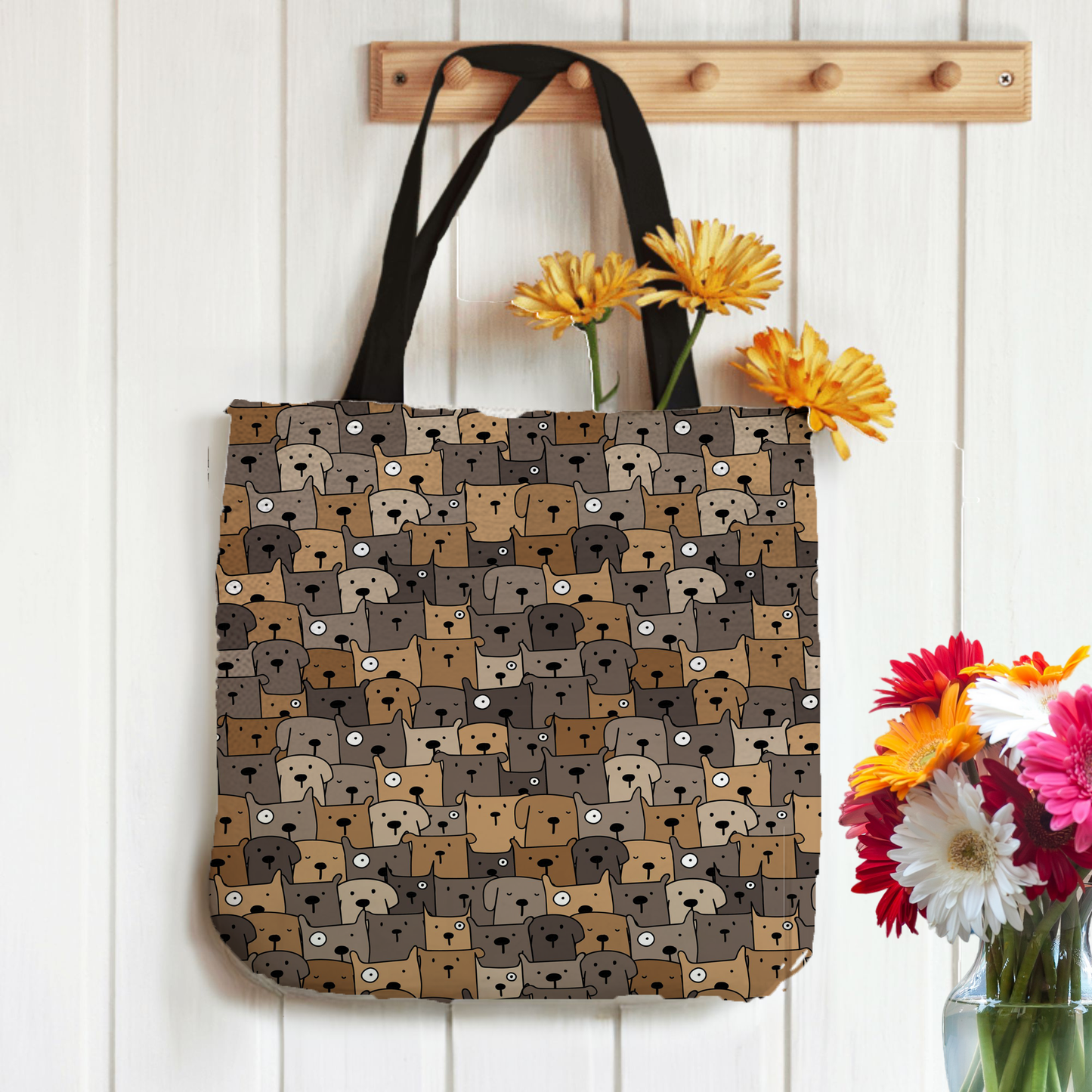 Tapestry Tote Cute Dog Bag, Brown Hobo Bag, Tapestry Shoulder Bag, Jacquard Woven Tote Bag, Tapestry Tote Kids, Grocery Bags Art, Dog Mom Totes, All Over Print Bags, Dog Lover Tote Bags