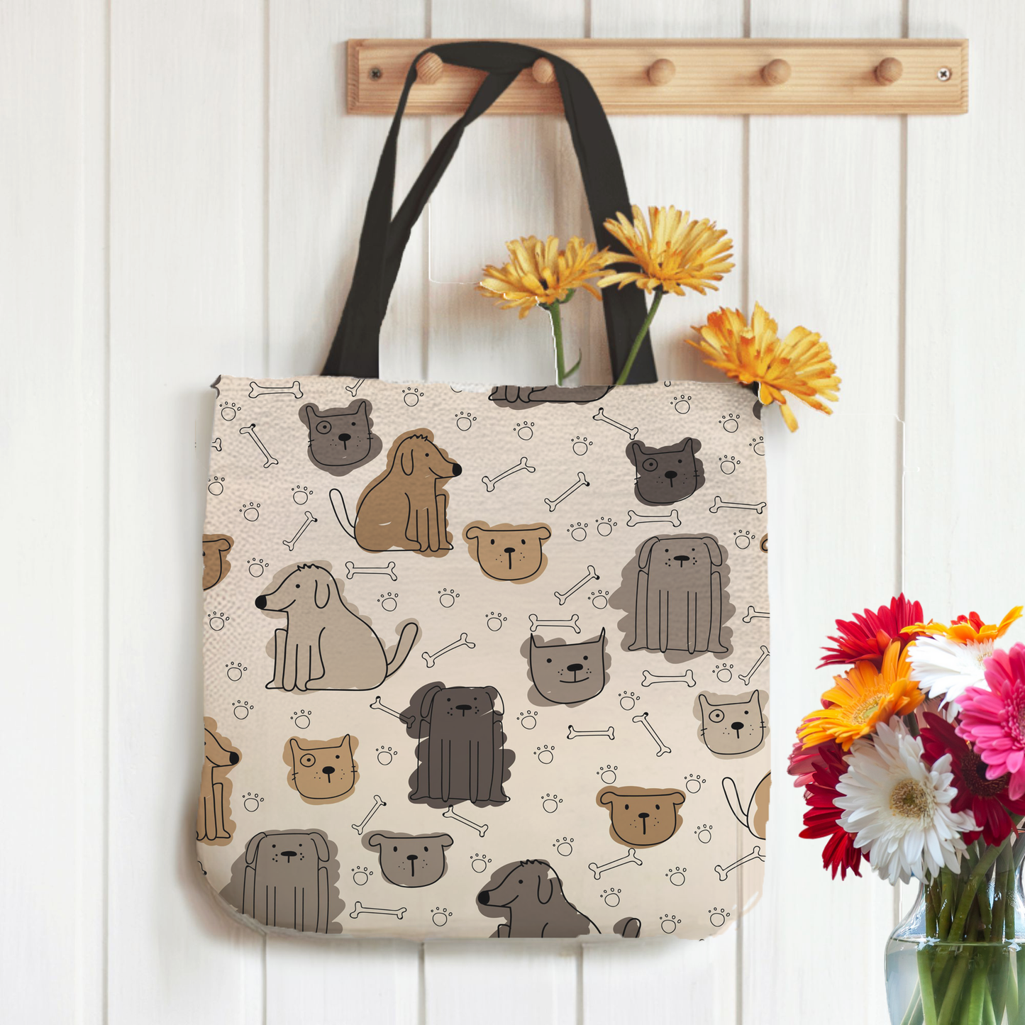 Tapestry Tote Cute Dog Bag, Beige Hobo Bag, Tapestry Shoulder Bag, Jacquard Woven Tote Bag, Tapestry Tote Kids, Grocery Bags Art, Dog Mom Totes, All Over Print Bags, Dog Lover Tote Bags