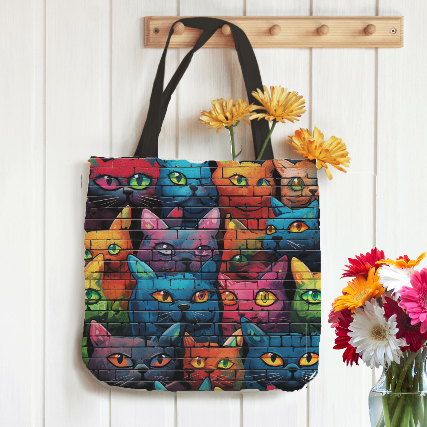 Tapestry Tote Cute Cat Bag Graffiti Cat Hobo Bag Tapestry Shoulder Bag Jacquard Woven Tote Bag Tapestry Tote Kids Grocery Bags Art Cat Mom