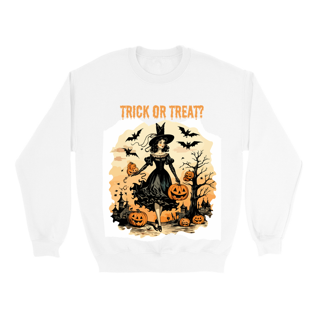 Explore our bewitching collection of Halloween sweatshirts, showcasing the mysterious allure of a witch on the front.