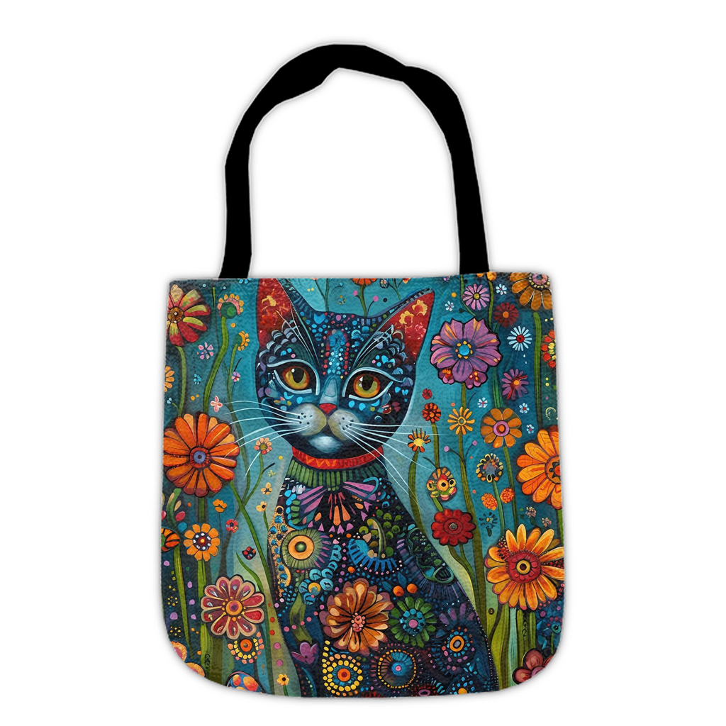 Tapestry Tote Cute Cat Bag Floral Cat Hobo Bag Tapestry Shoulder Bag Jacquard Woven Tote Bag Tapestry Tote Kids Grocery Bags Art Cat Mom