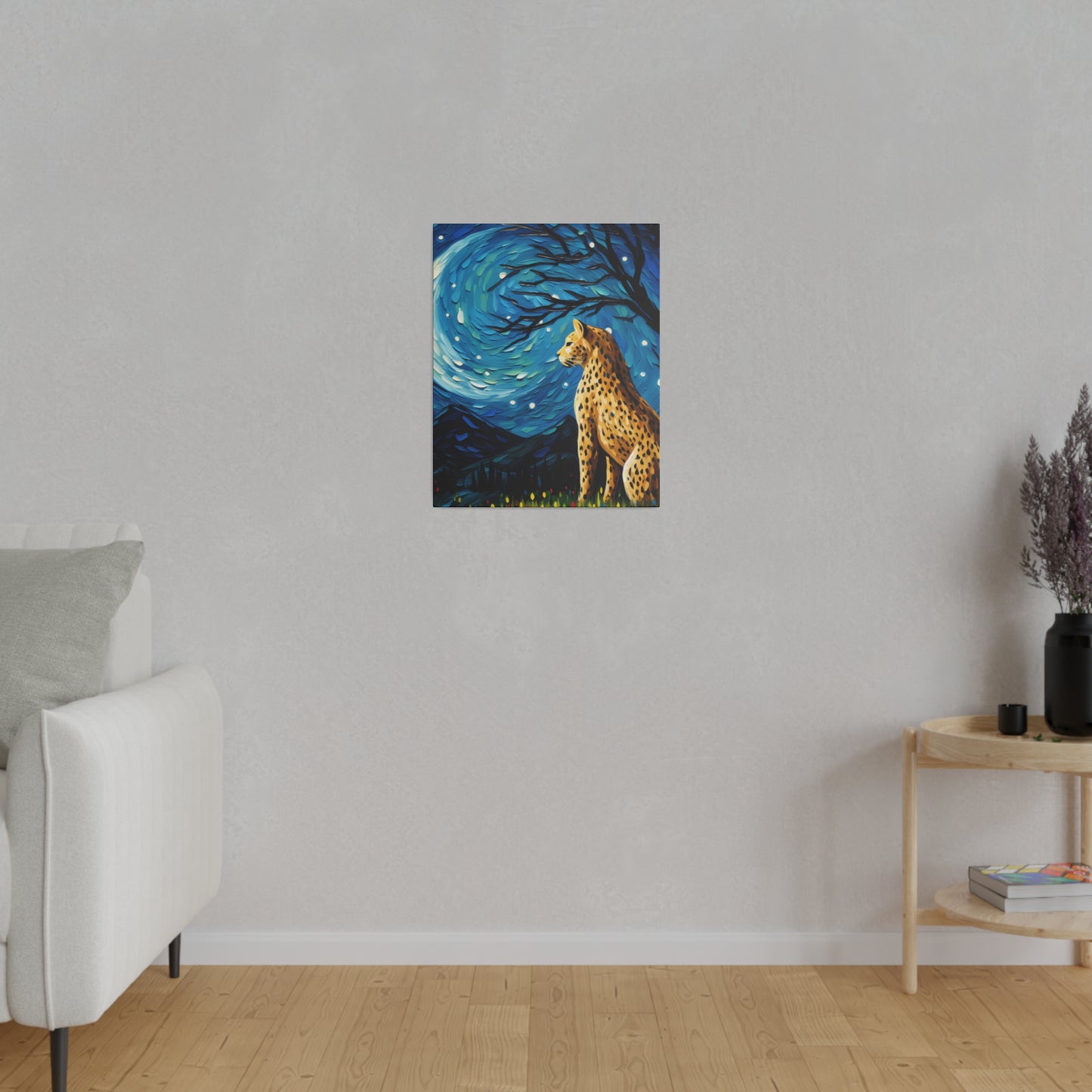 Starry Night Reimagined: Eco-Friendly Van Gogh-Style Canvas, Van Gogh Style Wall Art Starry Night Oil Painting on Stretched Canvas