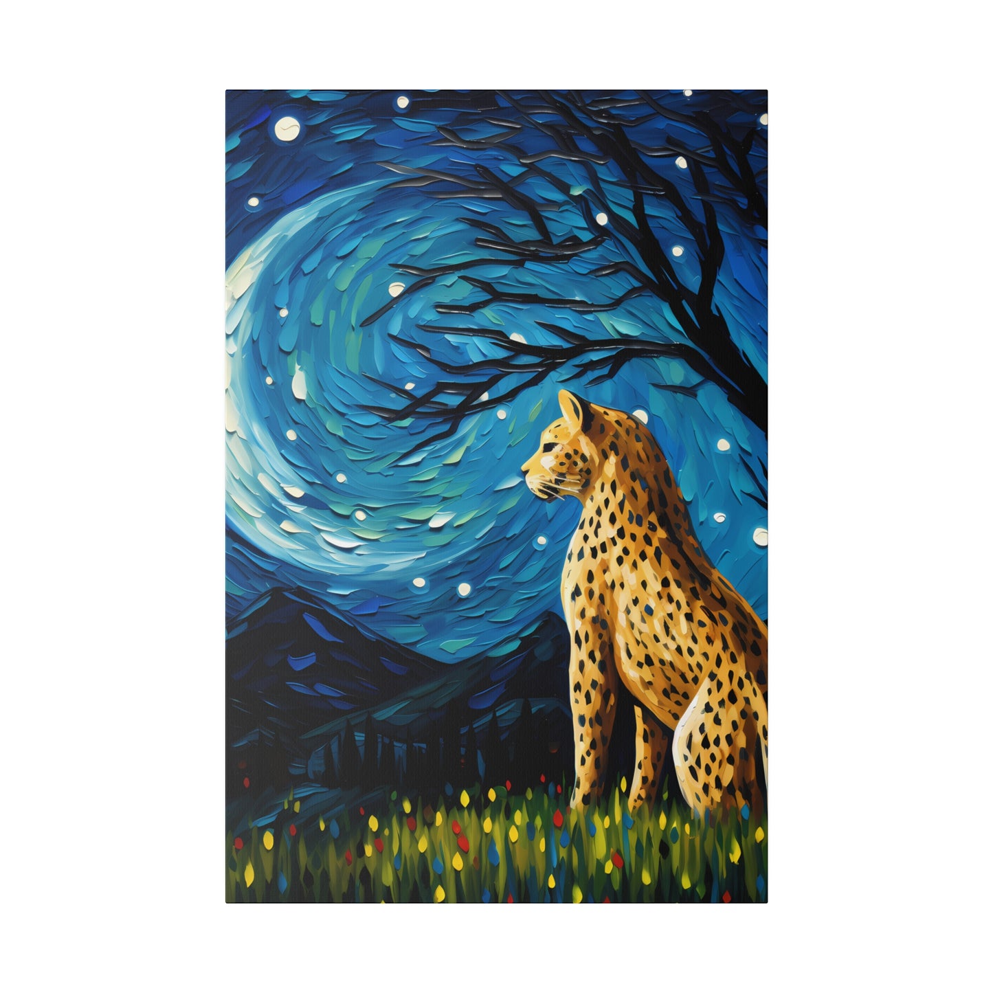 Starry Night Reimagined: Eco-Friendly Van Gogh-Style Canvas, Van Gogh Style Wall Art Starry Night Oil Painting on Stretched Canvas