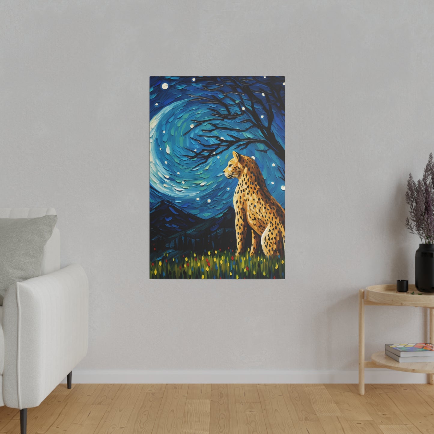 Starry Night Reimagined: Eco-Friendly Van Gogh-Style Canvas, Van Gogh Style Wall Art Starry Night Oil Painting on Stretched Canvas