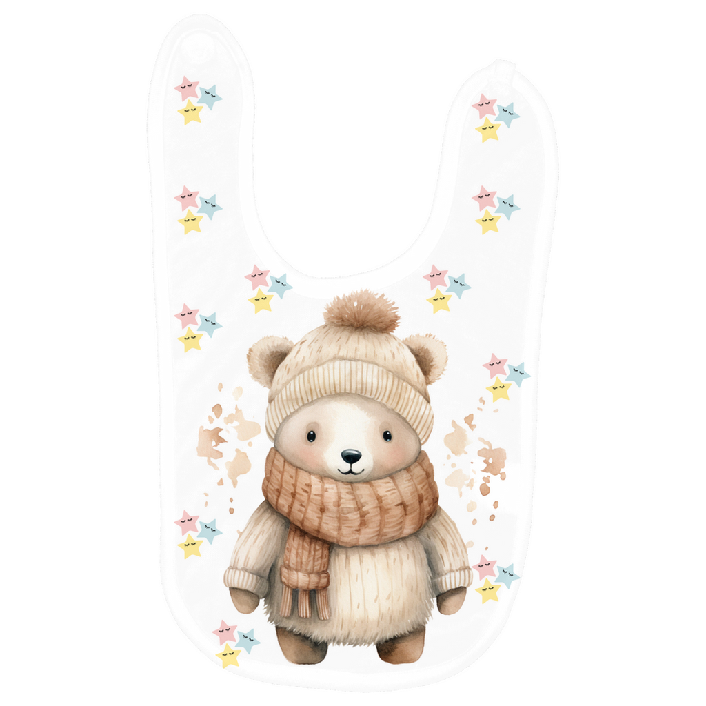 Mealtime Magic with Polar Bear Baby Bibs – Choose Super Soft or Heavy Weight in Whimsical White!