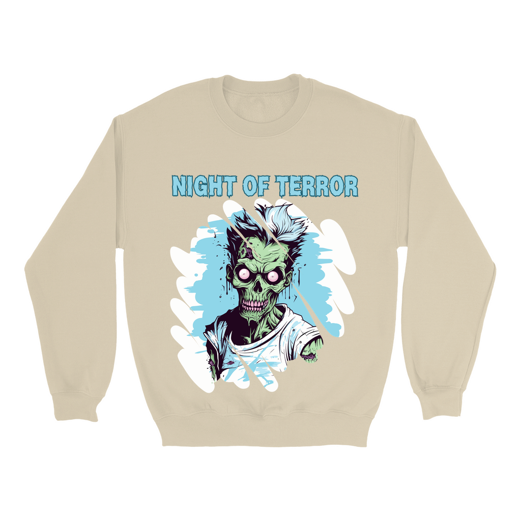 Explore our bewitching collection of Halloween sweatshirts, showcasing the mysterious allure of a zombie on the front.