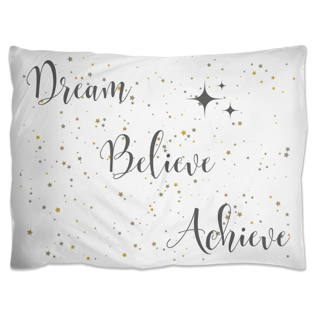 Dream, Believe, Achieve: Inspire your space with celestial elegance. Choose your style & size, motivation meets comfort in every pillow sham