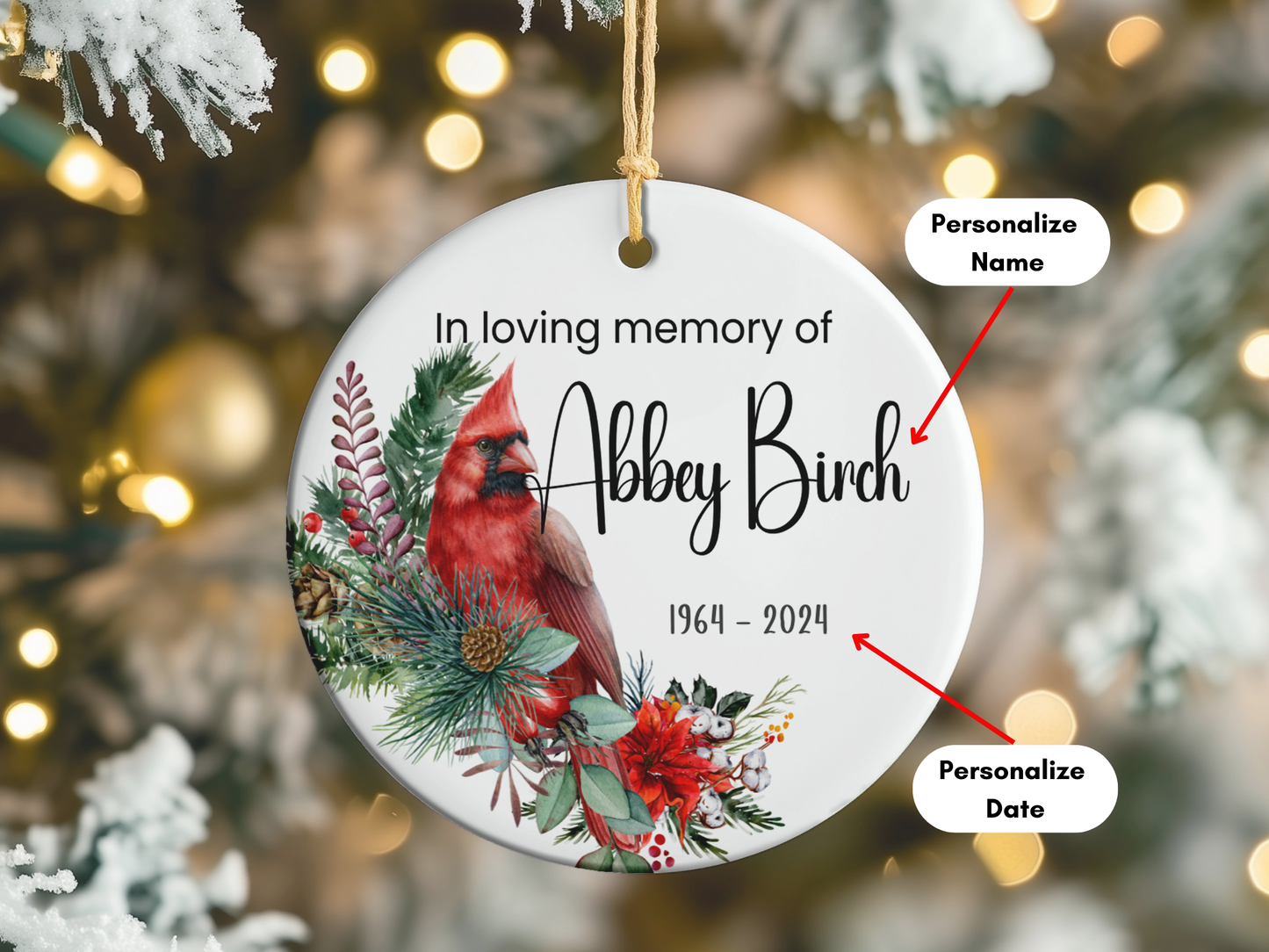 Personalized Memorial Bauble Christmas Memory, Personalized Christmas Memorial Bauble Ornament, Remembrance Christmas Decoration