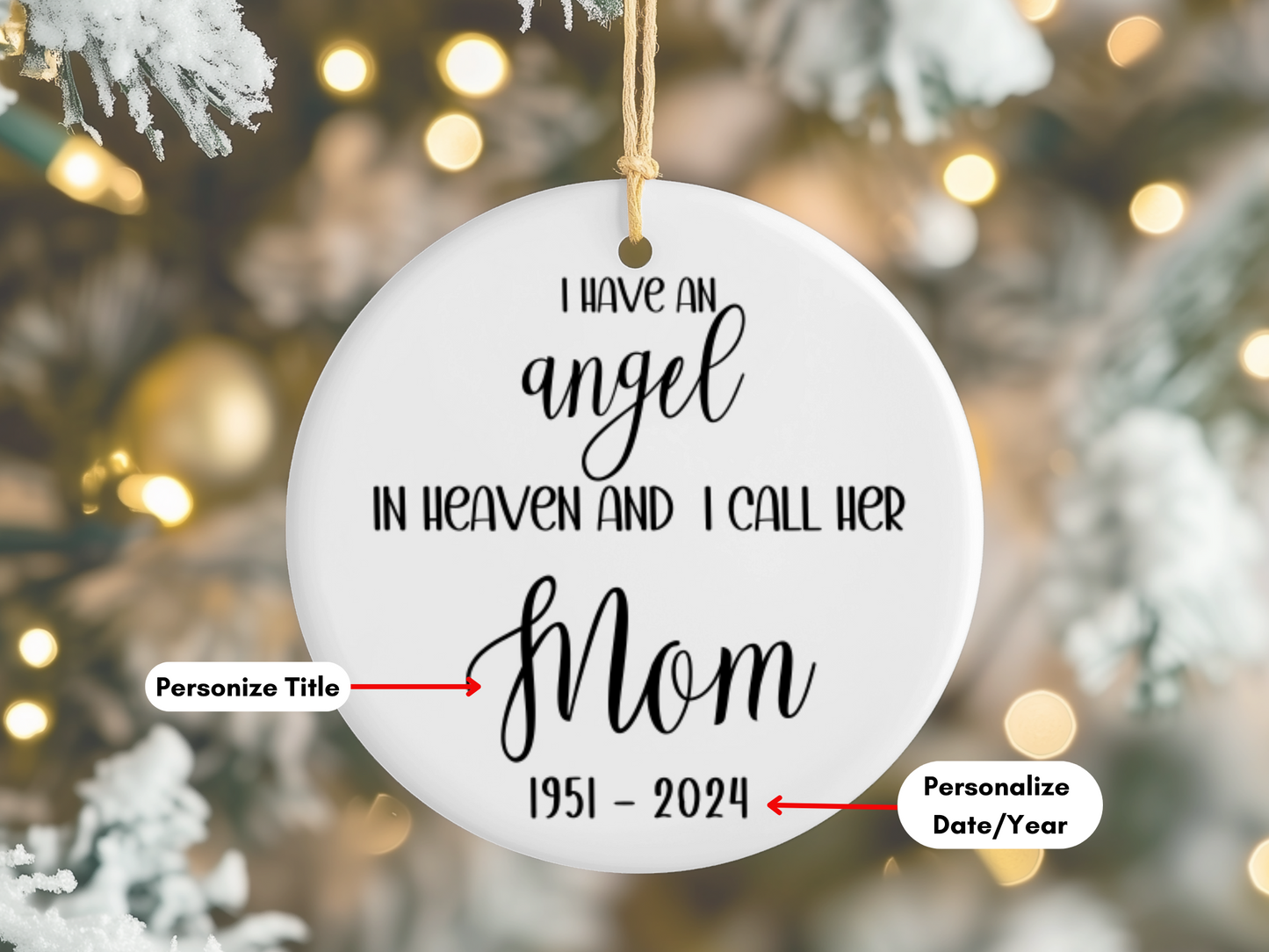 Personalized Memorial Bauble Christmas Memory, Mom Remembrance Christmas Decoration