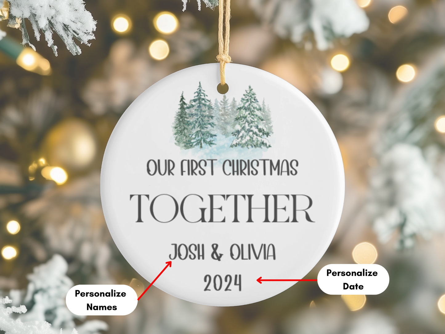 Personalized First Christmas Together Decoration, 1st Christmas Together Keepsake Bauble, New Couple First Christmas Ornament