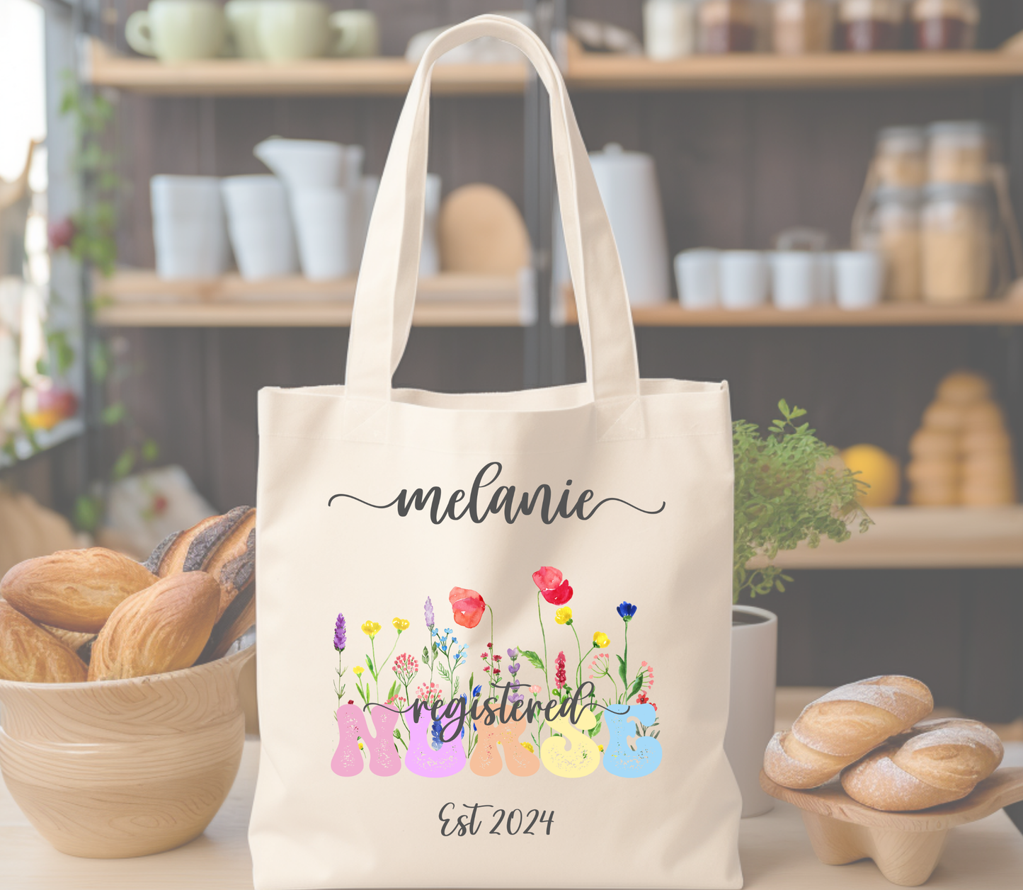 Personalized, Customized, Cotton Canvas Nurse Tote Bags - Customizable with your Speciality, Stylish and durable, Gift for Medical Profession