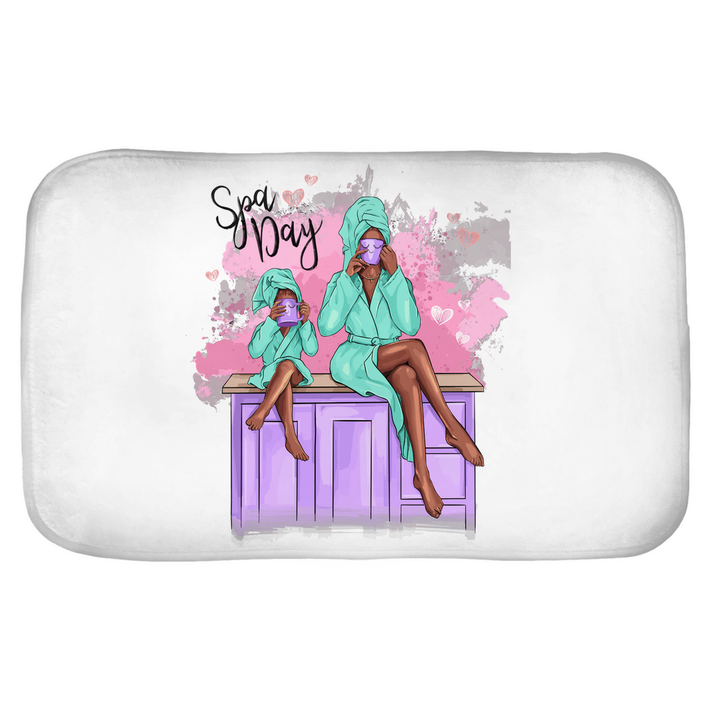 Customizable Unique Spa Day Microfiber Memory Foam Bath Mats, Mother and Daughter - Where Comfort Meets Personalization!