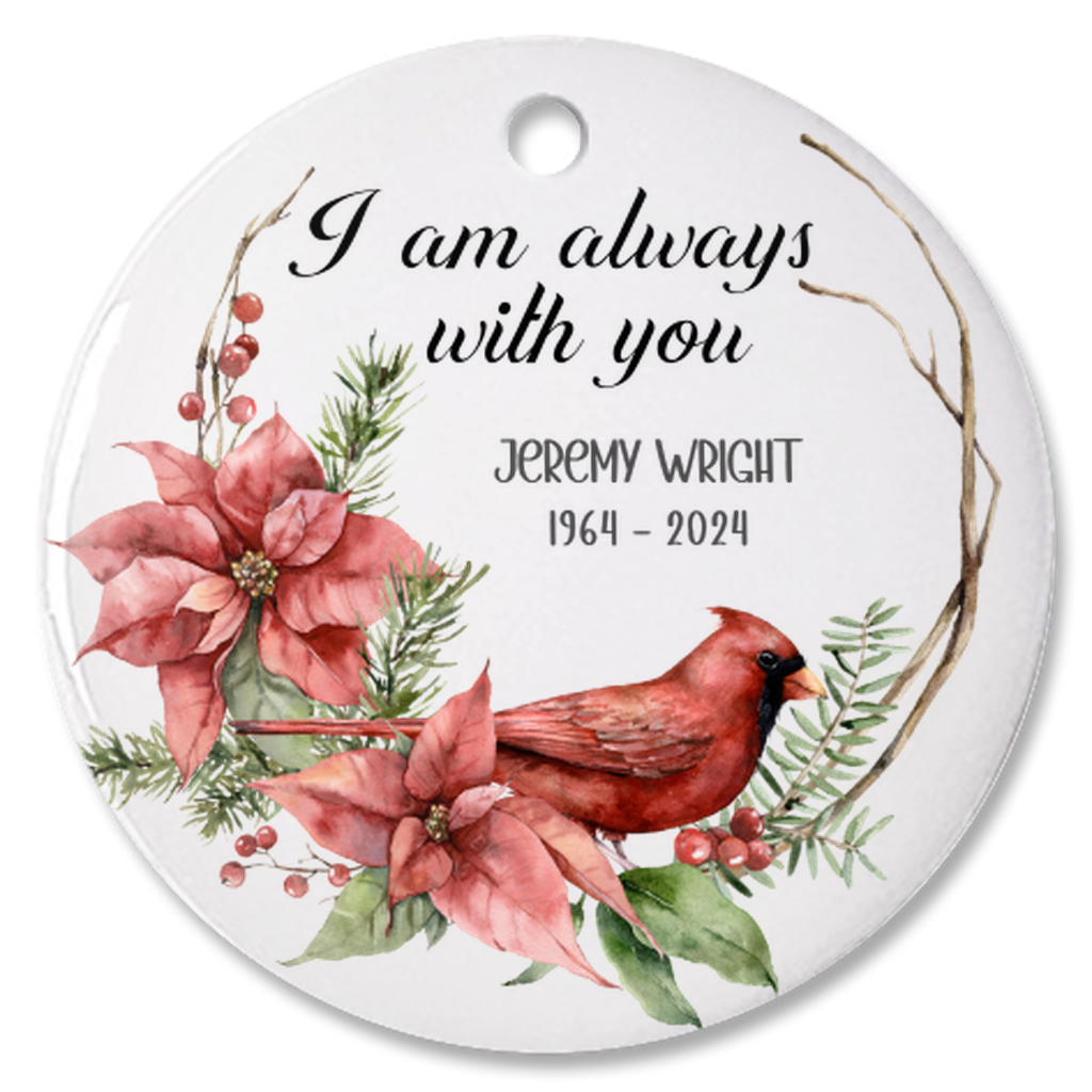 Personalized Memorial Bauble Christmas Memory, Porcelain Ornament Remembrance Christmas Decoration