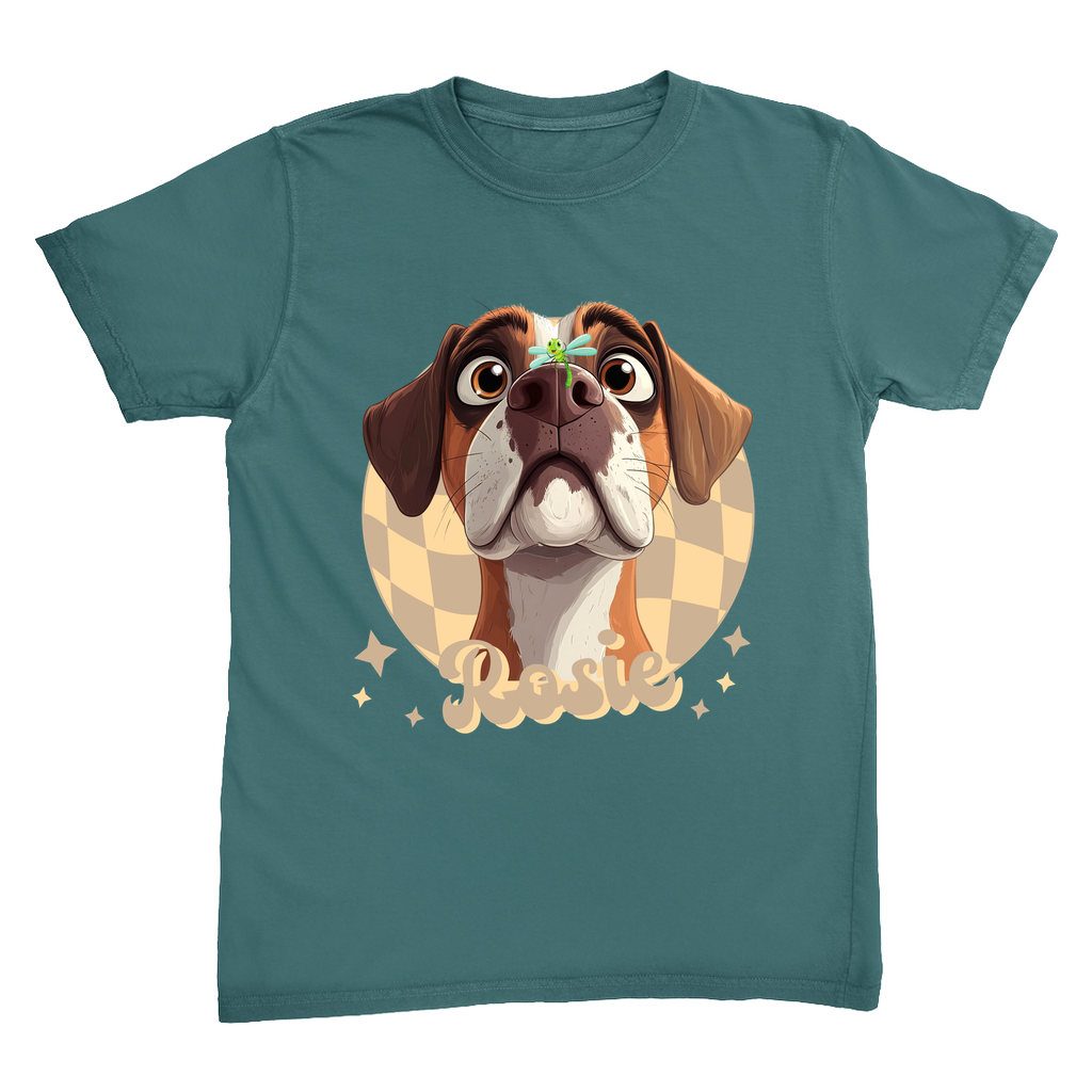 Comfort Colors 1717 Heavyweight Unisex T-Shirt - Whimsical Animal & Insect Portrait With FRONT IMAGE PLACEMENT, Dog Tee, Cat T-shirt.