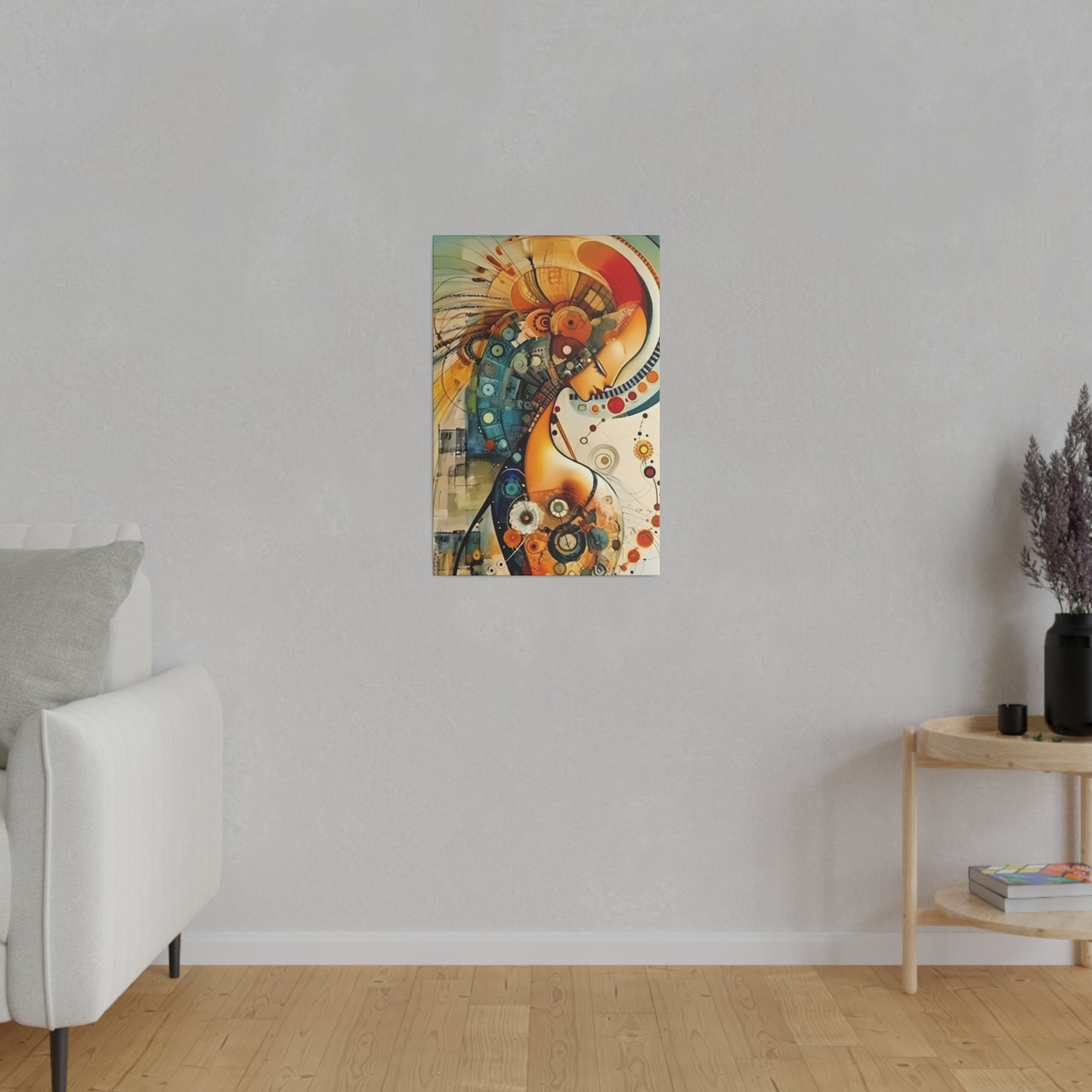 Nature's Elegance: Fibonacci Inspired Beauty - Canvas Art Celebrating Womanhood, Stretch Canvas Modern Wall Art